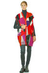 gilet lungo e morbido in maglia a patchwork multicolor di lana, nylon, rayon e poliestere - JUNYA WATANABE 