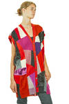 gilet lungo e morbido in maglia a patchwork multicolor di lana, nylon, rayon e poliestere - JUNYA WATANABE 