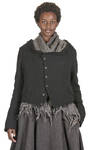 bolero jacket in washed chevron of wool, polyamide and viscose - MARC LE BIHAN 