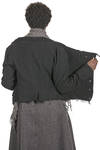 giacca corta a bolero in chevron lavato di lana, poliammide e viscosa - MARC LE BIHAN 