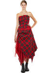 two-piece 'sculpture' dress in wool tartan, silk tulle and cupro base - MARC LE BIHAN 