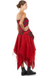 two-piece 'sculpture' dress in wool tartan, silk tulle and cupro base - MARC LE BIHAN 