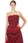 two-piece 'sculpture' dress in wool tartan, silk tulle and cupro base - MARC LE BIHAN 