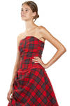 two-piece 'sculpture' dress in wool tartan, silk tulle and cupro base - MARC LE BIHAN 