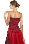 two-piece 'sculpture' dress in wool tartan, silk tulle and cupro base - MARC LE BIHAN 