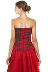 two-piece 'sculpture' dress in wool tartan, silk tulle and cupro base - MARC LE BIHAN 