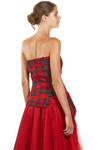 two-piece 'sculpture' dress in wool tartan, silk tulle and cupro base - MARC LE BIHAN 