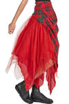 two-piece 'sculpture' dress in wool tartan, silk tulle and cupro base - MARC LE BIHAN 