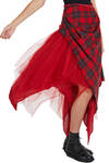 two-piece 'sculpture' dress in wool tartan, silk tulle and cupro base - MARC LE BIHAN 