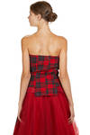 abito 'sculpture', a due pezzi in tartan di lana, tulle di seta e base in cupro - MARC LE BIHAN 