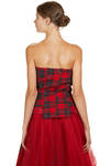 two-piece 'sculpture' dress in wool tartan, silk tulle and cupro base - MARC LE BIHAN 