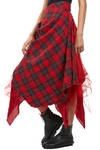 two-piece 'sculpture' dress in wool tartan, silk tulle and cupro base - MARC LE BIHAN 