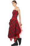 two-piece 'sculpture' dress in wool tartan, silk tulle and cupro base - MARC LE BIHAN 