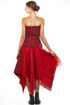 two-piece 'sculpture' dress in wool tartan, silk tulle and cupro base - MARC LE BIHAN 