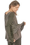 hip length flared top in wool, viscose, polyamide, elastane and cupro - MARC LE BIHAN 