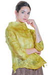 short and slim sweater in nuno felt of silk chiffon and merino wool - EMANUELA ROVIDA 