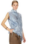 hip length vest in nuno-felt of silk organza, merino wool and tussah silk - EMANUELA ROVIDA 