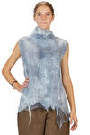 hip length vest in nuno-felt of silk organza, merino wool and tussah silk - EMANUELA ROVIDA 