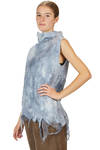 hip length vest in nuno-felt of silk organza, merino wool and tussah silk - EMANUELA ROVIDA 