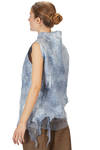 hip length vest in nuno-felt of silk organza, merino wool and tussah silk - EMANUELA ROVIDA 