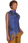 hip length vest in nuno-felt of silk organza, merino wool and tussah silk - EMANUELA ROVIDA 