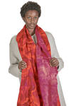 long and wide scarf in nuno-felt of margilan silk, merino wool and mulberry silk - EMANUELA ROVIDA 