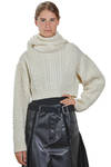 short and wide sweater in cable knit and other woolen knits - NOIR KEI NINOMIYA 