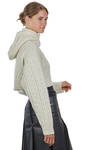 maglia corta e ampia in maglia a trecce e altre lavorazioni di lana - NOIR KEI NINOMIYA 