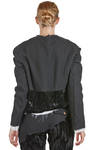 hip length jacket, soft, in vintage virgin wool gauze and in washed viscose and cotton velvet - ARCHIVIO J. M. RIBOT 