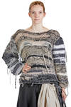 hip-length sweater, wide, in hand-knitted knit with a mix of vintage wool - ARCHIVIO J. M. RIBOT 