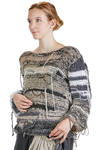 hip-length sweater, wide, in hand-knitted knit with a mix of vintage wool - ARCHIVIO J. M. RIBOT 