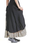 long and wide skirt in virgin wool gauze and washed linen gauze - ARCHIVIO J. M. RIBOT 