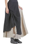 long and wide skirt in virgin wool gauze and washed linen gauze - ARCHIVIO J. M. RIBOT 