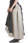 long and wide skirt in virgin wool gauze and washed linen gauze - ARCHIVIO J. M. RIBOT 
