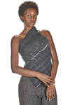 'pictorial' top in wool felt with all nuanced squares handmade - AGOSTINA ZWILLING 