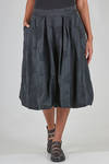 wide knee-length skirt in washed doubled cotton jacquard - AEQUAMENTE 