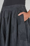 wide knee-length skirt in washed doubled cotton jacquard - AEQUAMENTE 