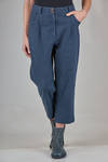 relaxed trousers in jeans-like washed cotton, hemp and elastane - AEQUAMENTE 