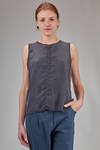 wide hip-length top in washed silk khadi - AEQUAMENTE 