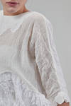 camicia lunga e ampia ad intarsi sfalsati in corteccia di lino lavata e crêpe di cotone lavato - DANIELA GREGIS 