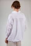 camicia al fianco, ampia, in satin lavato di cotone a mano seta - DANIELA GREGIS 