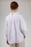 camicia al fianco, ampia, in satin lavato di cotone a mano seta - DANIELA GREGIS 