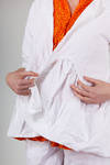 giacca al fianco, ampia, in canvas di cotone lavato - DANIELA GREGIS 