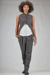 hip-length tapered vest in washed linen canvas - MARC LE BIHAN 