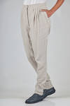 trousers in washed linen canvas - MARC LE BIHAN 