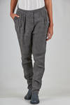 trousers in washed linen canvas - MARC LE BIHAN 