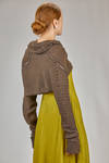 maglia corta, ampia e asimmetrica in maglia a rete elastica di lino, cotone e seta - MARC LE BIHAN 