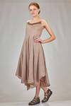 undergarment looking dress in doubled washed silk gauze and polyamide tulle - MARC LE BIHAN 