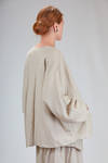 blouson ampio, al fianco, in maglia di lino, cachemire, cotone e seta - BOBOUTIC 