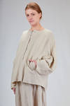 blouson ampio, al fianco, in maglia di lino, cachemire, cotone e seta - BOBOUTIC 